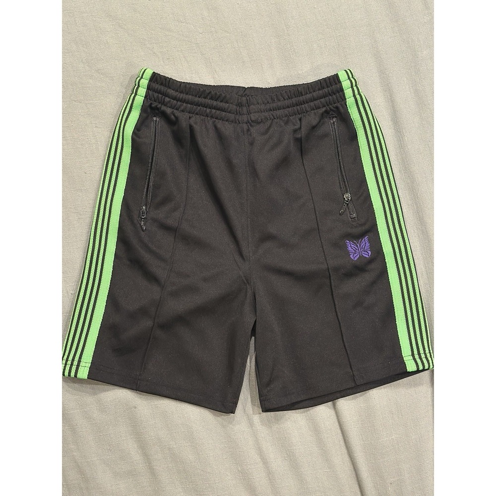 NEEDLES × STUDIOUS Track Pants Shorts Black Green Size S